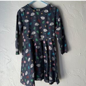 Frugi Hedgehog Organic Cotton Long Sleeve Dress Girls 4-5 Years‎ Outdoor Critter